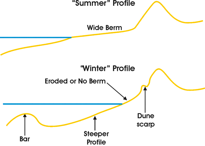 seasonal variation in beach profile shape